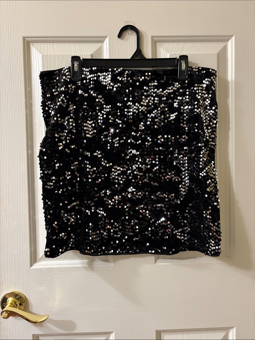 Divided Black Sequin Mini Skirt - Sparkle Accent